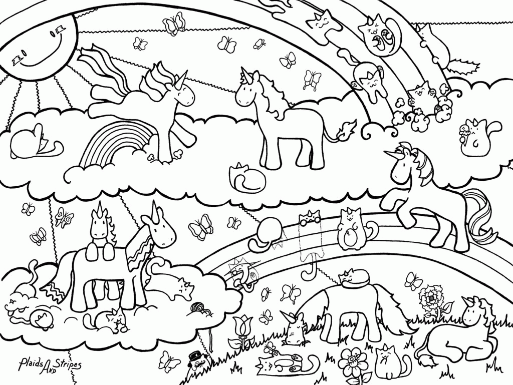 family-unicorn-colouring-page-clip-art-library