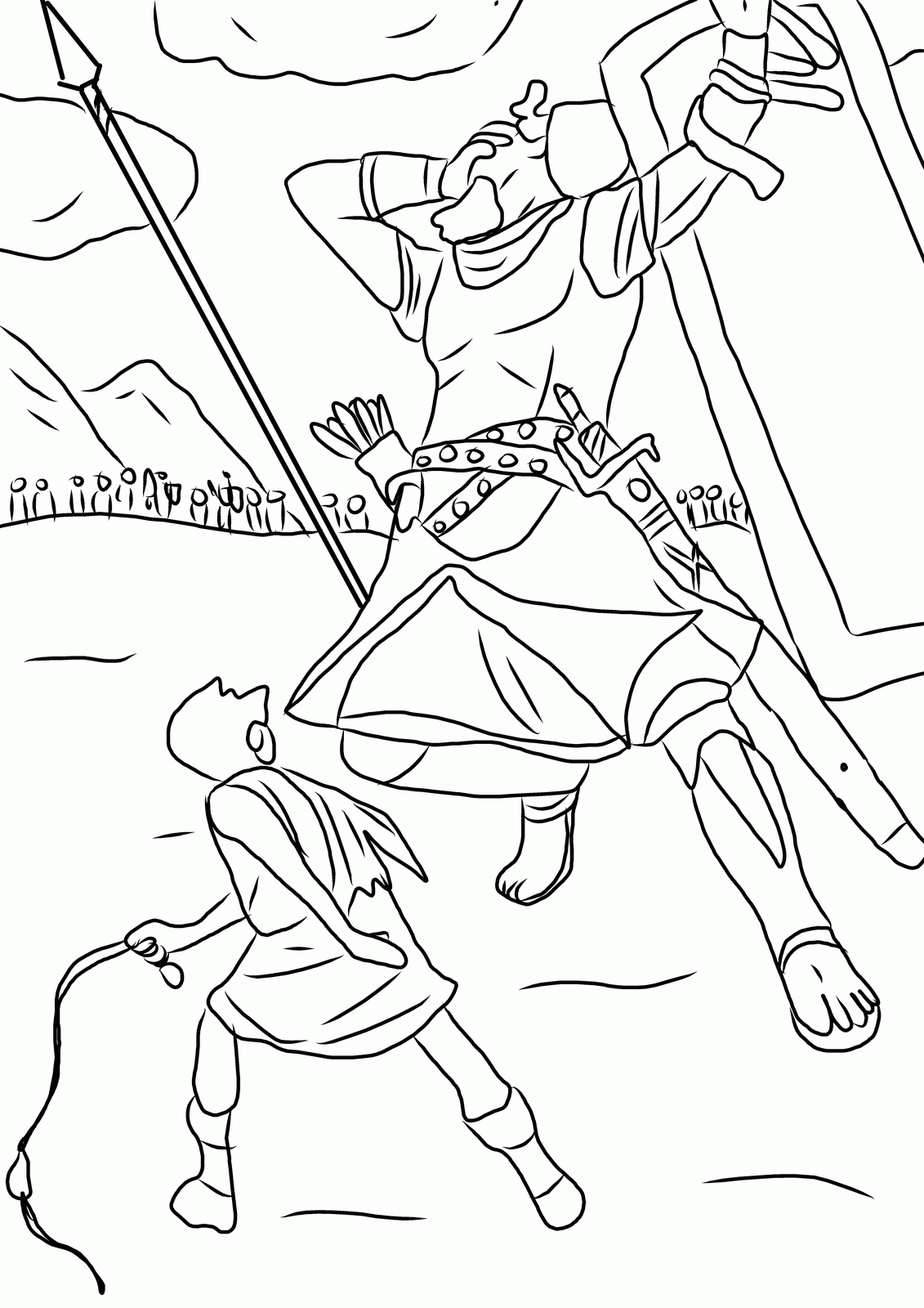 Free Free Printable Coloring Pages David And Goliath, Download Free