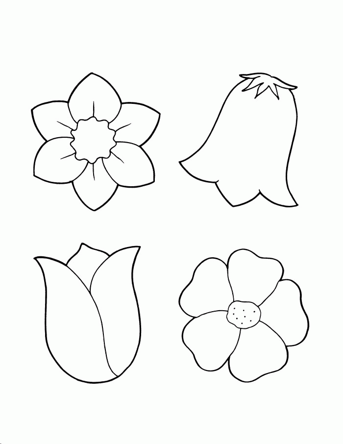  Flowers Coloring Sheet