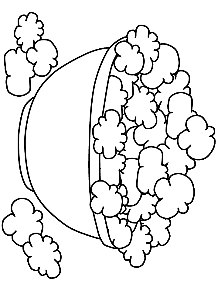Printable Popcorn Fruit Coloring Pages