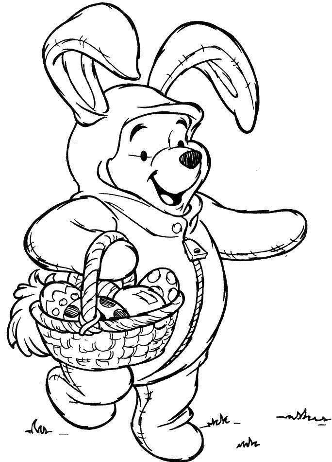 Winnie the pooh at easter Colouring Pages