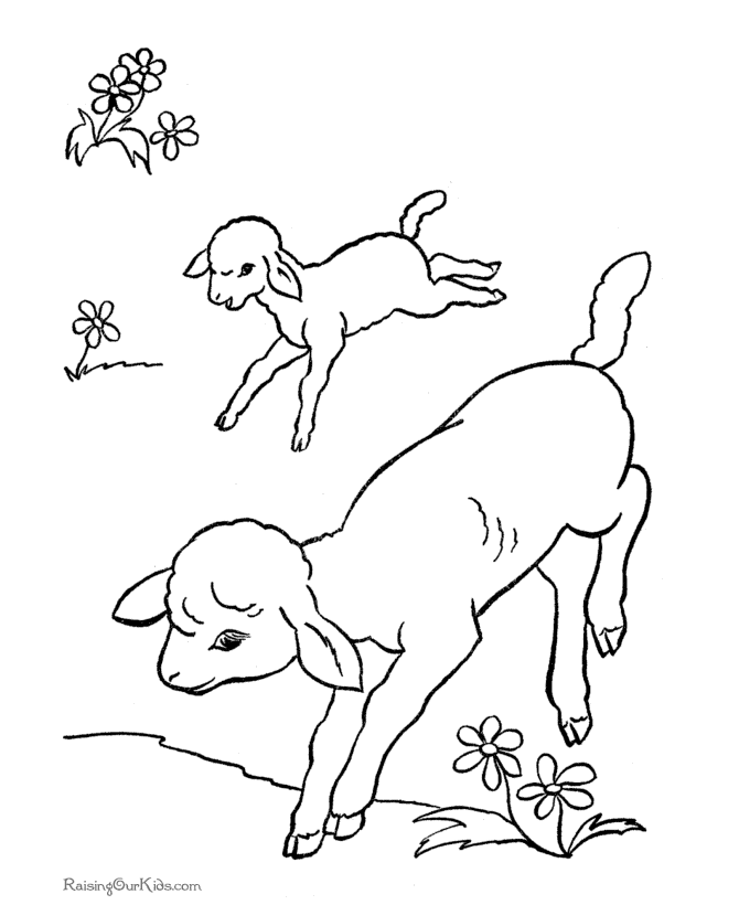 Coloring page of Easter lamb