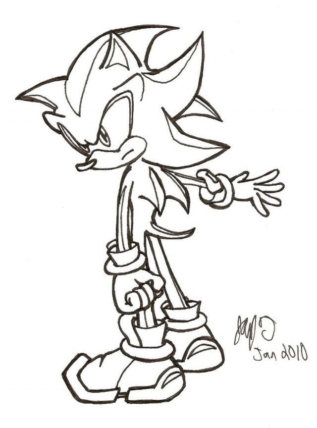 Super Shadow The Hedgehog Colouring Page Sonic Shadow