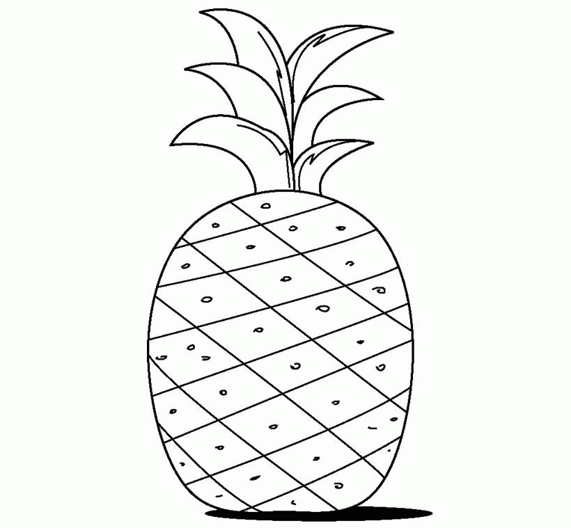 Cute Pineapple Coloring Page Source High Resolution 