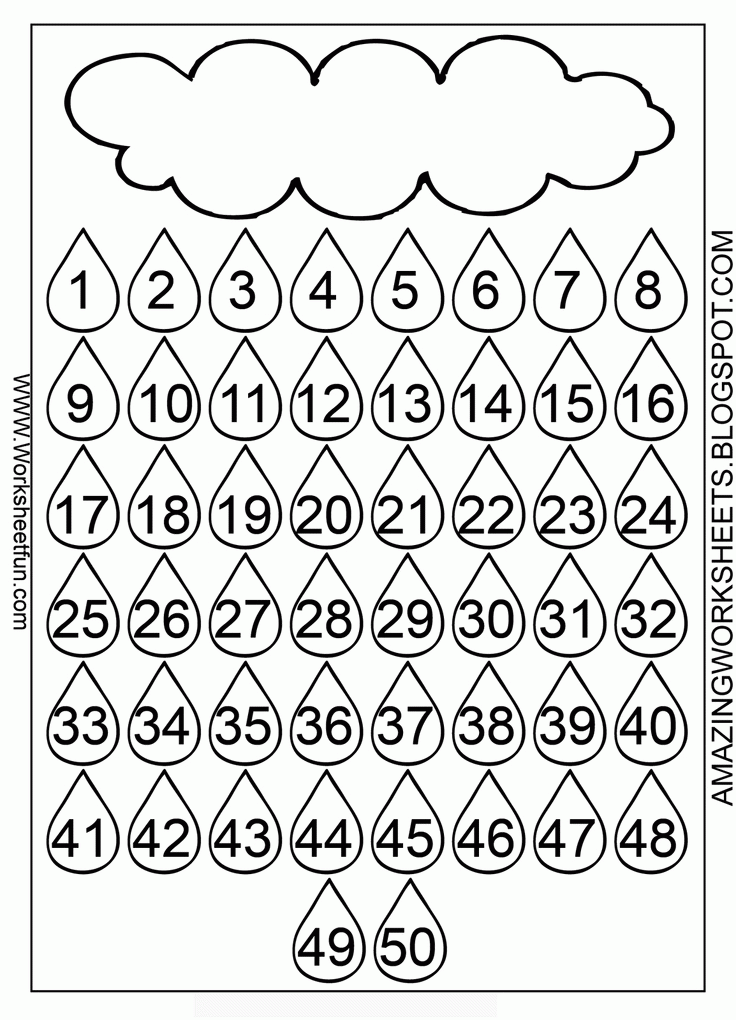 number chart - 1-50 | worksheets - Clip Art Library