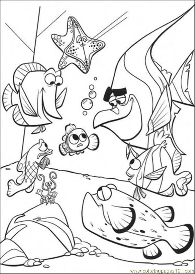 Coloring Pages Talk With Friends (Cartoons  Finding Nemo)| free printable