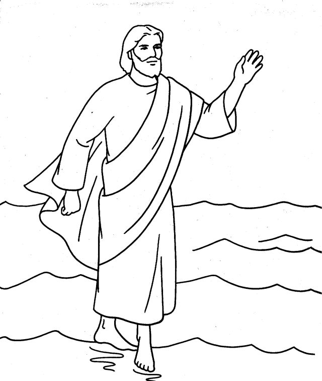 Jesus Walking On Water Coloring Page