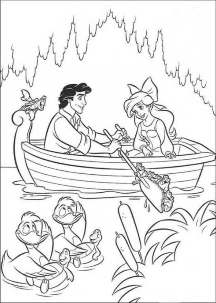 Ariel On A Date With Eric Little Mermaid Coloring Pages - Kids