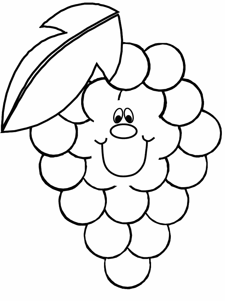 Printable Grape Fruit Coloring Pages