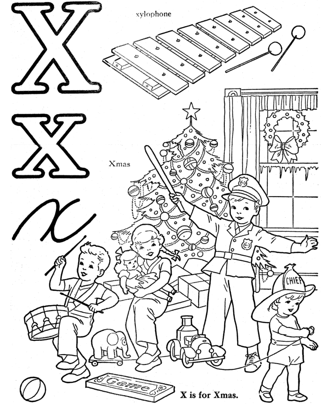 ABC Words Coloring Pages � Letter X � Xylophone | Free Coloring Pages