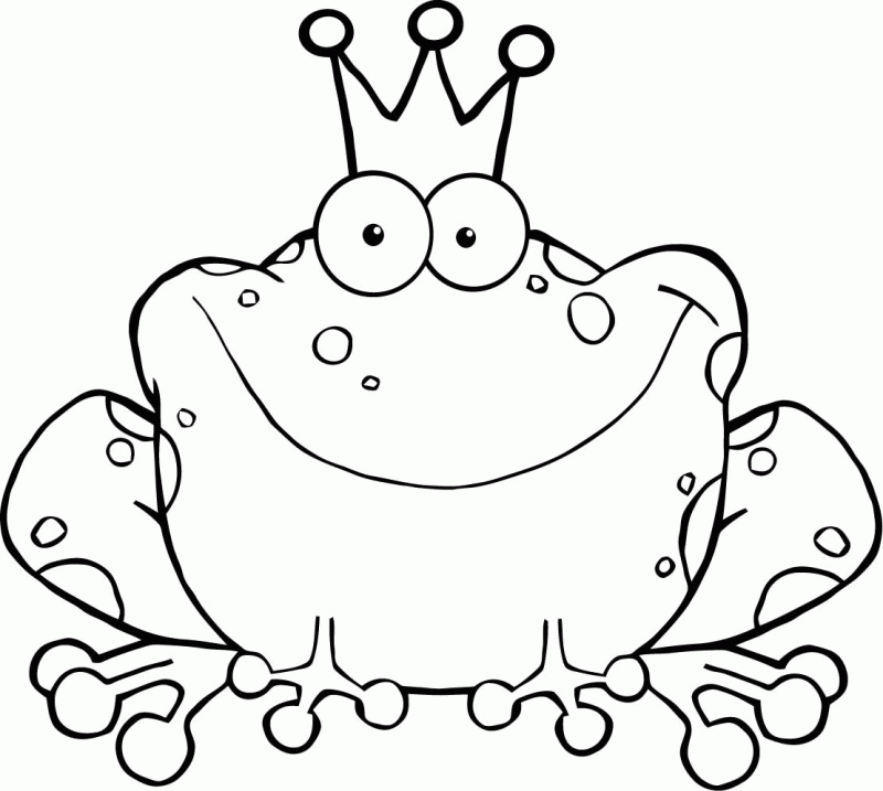 Frog with Crown Coloring Page: frog-with-crown-coloring-pages