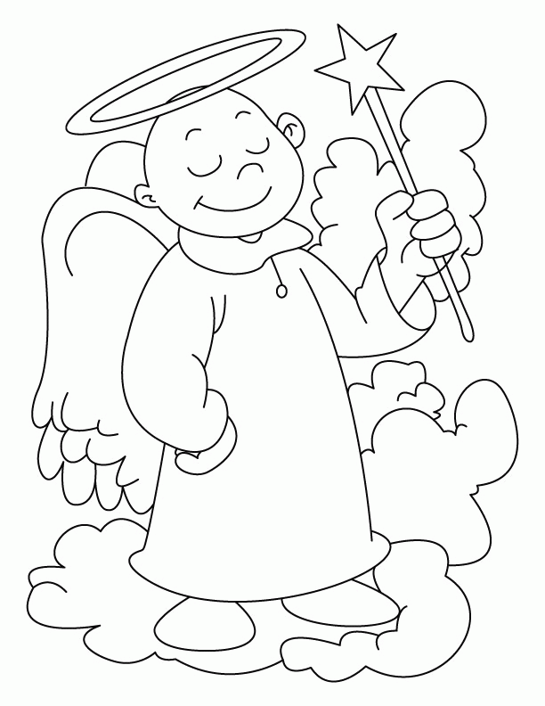 Angel coloring page | Download Free Angel | Coloring Page for Kids
