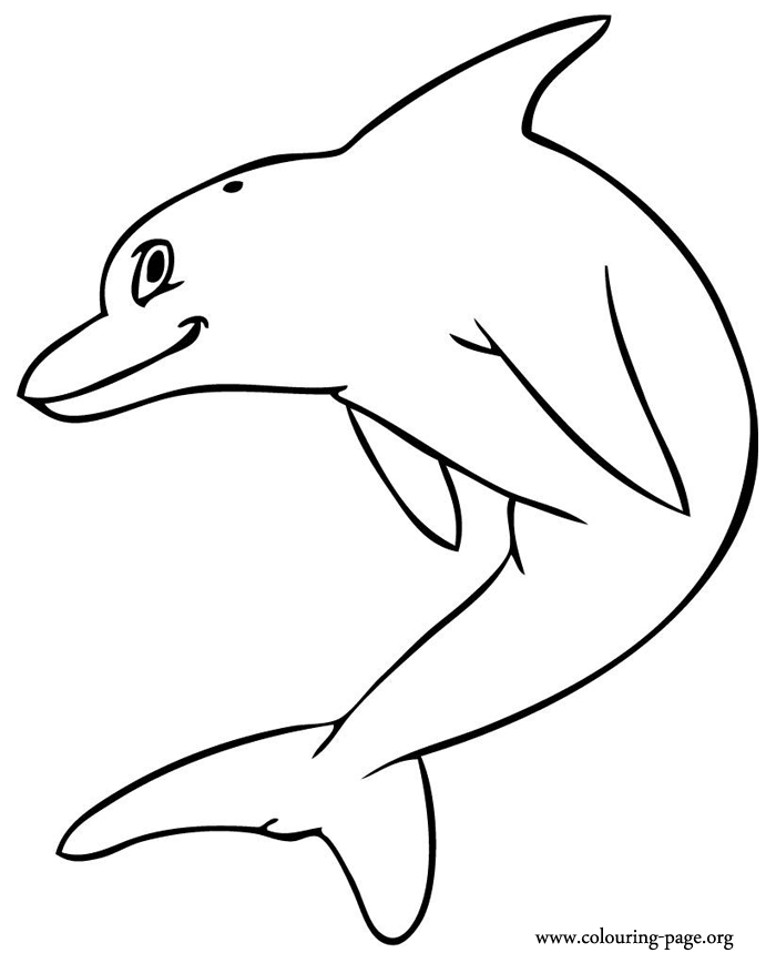 Dolphins - Friendly dolphin jumping coloring page