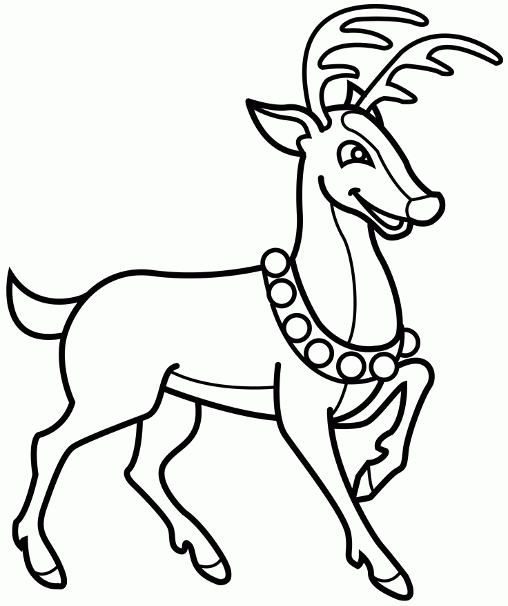 reindeer flying Colouring Pages