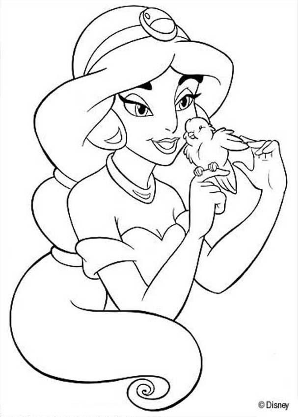 Aladdin coloring pages - Aladdin and the Genie
