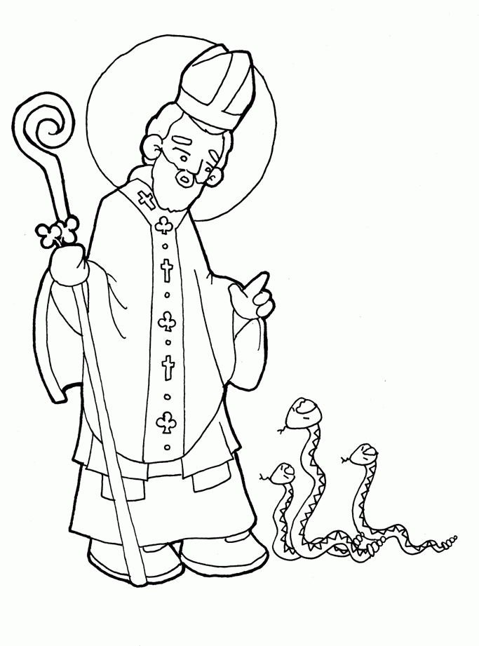St. Patrick Coloring Page | Holidays - All Hallows