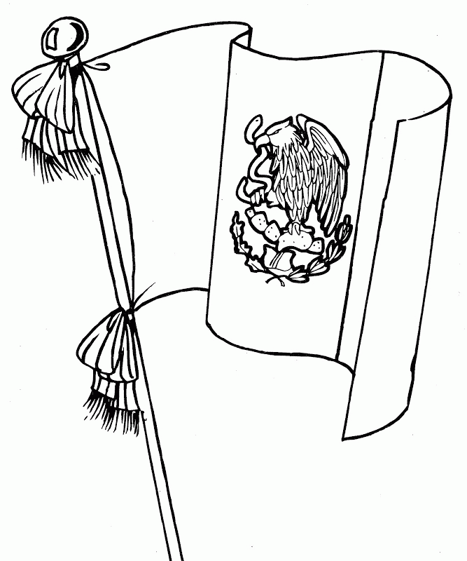 Mexcian flag | Coloring pages