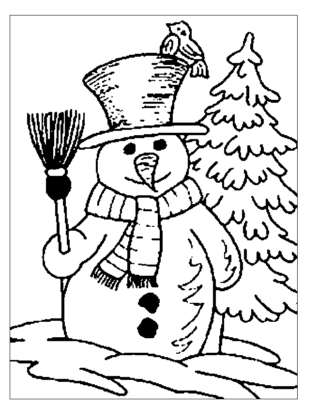 Snowman Winter Coloring Pages | Coloring