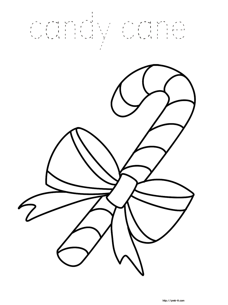Christmas coloring book for kids - candy cane coloring page
