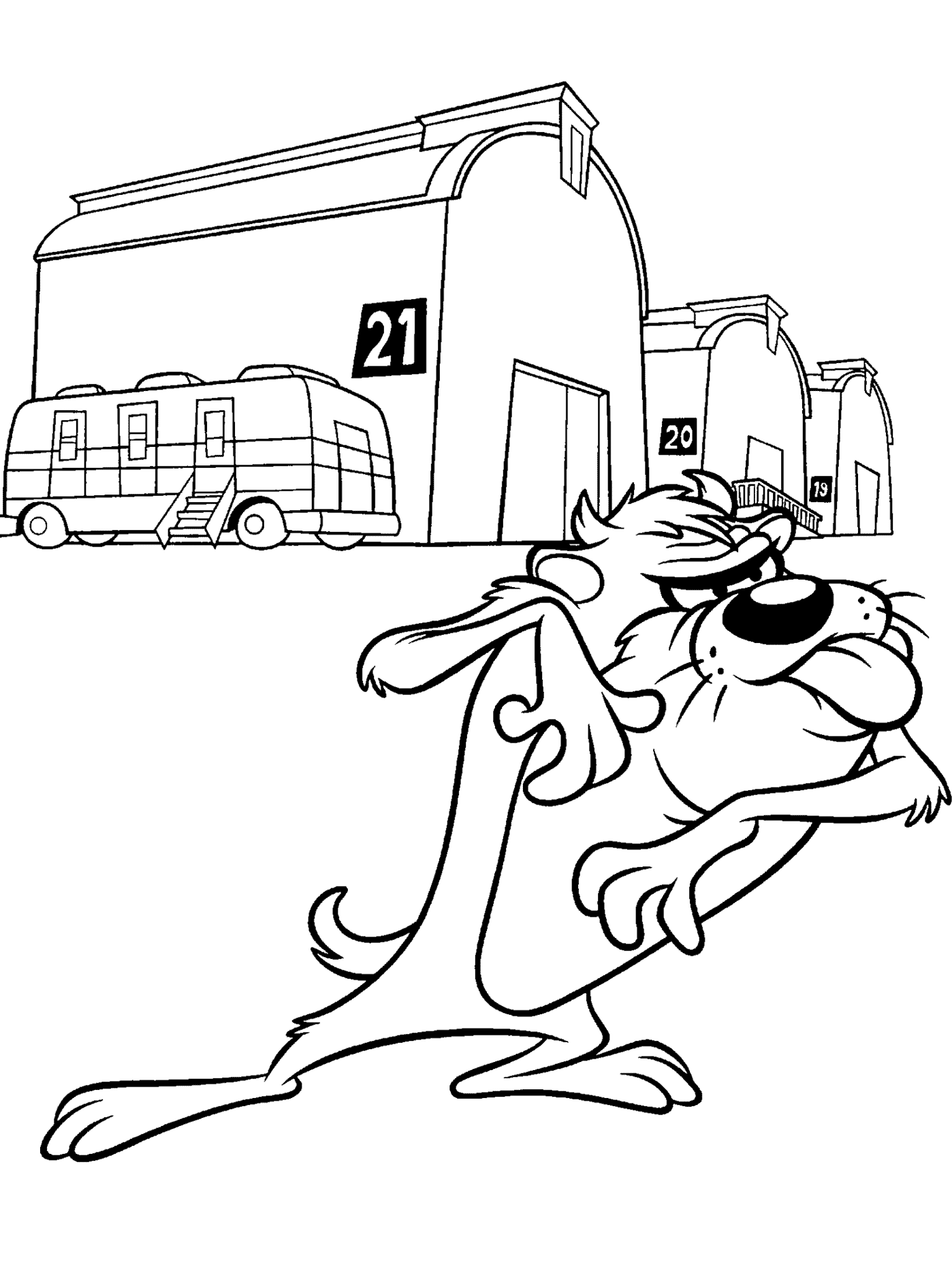 Taz the Tasmanian Devil Coloring page : LOONEY TUNES SPOT COLORING
