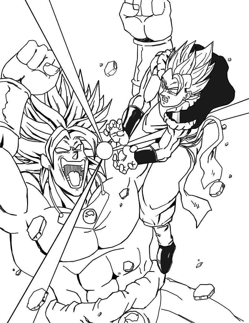 DBUC-Gogeta VS Broly by darkhawk5 Coloring Page