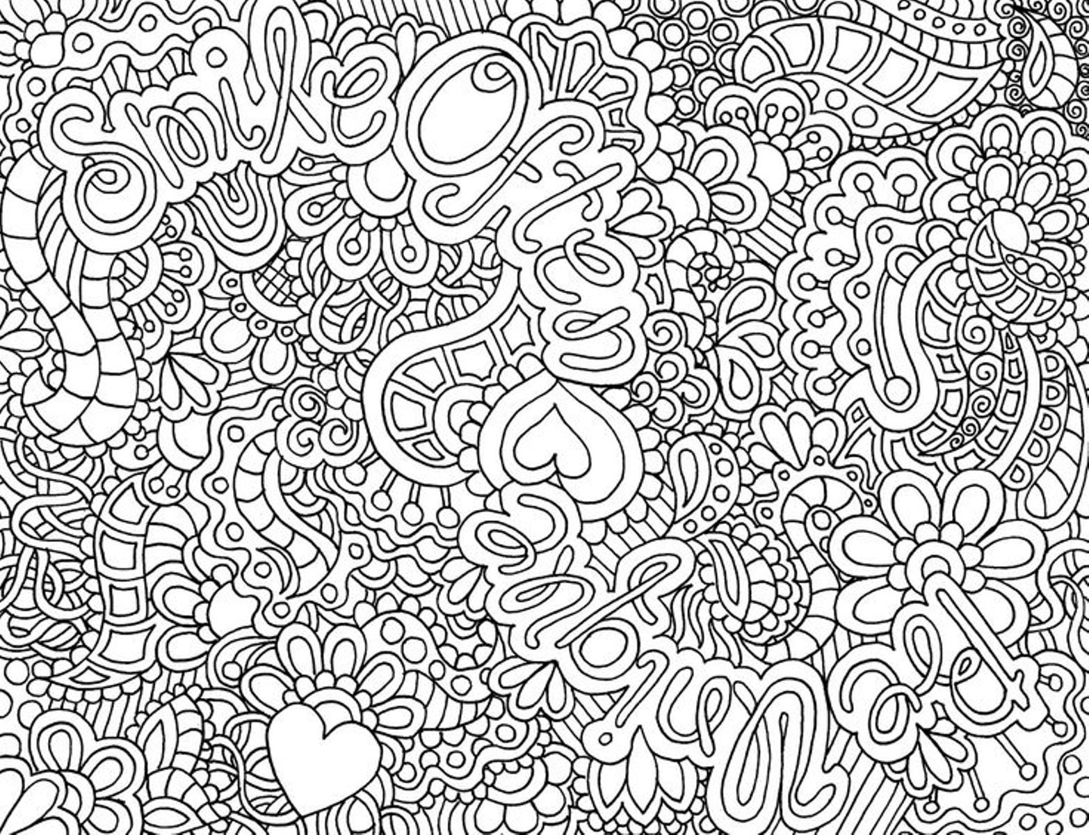 coloring pages of flowers for teenagers difficult | Only Coloring