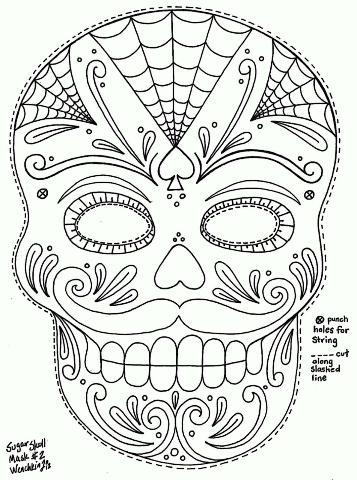 Free Halloween Scary Masks Coloring Pages, Download Free Halloween