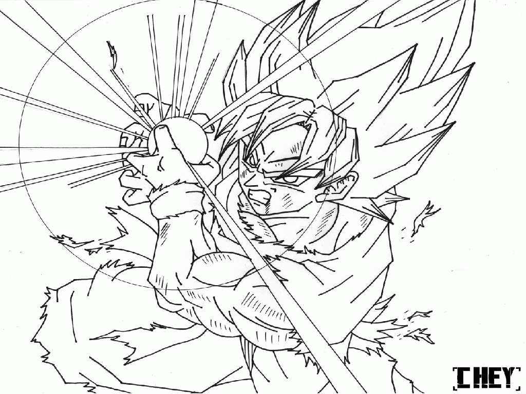 free dragon ball z coloring pages of goku ss4 kamehameha | Best