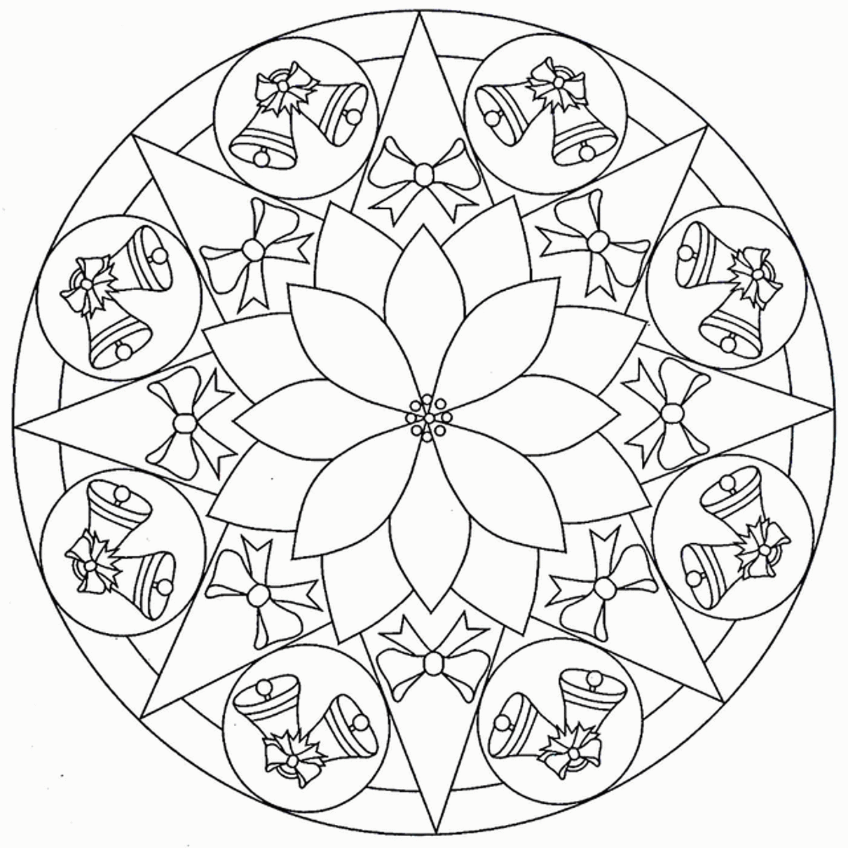 Free Free Christmas Mandala Coloring Pages, Download Free Free