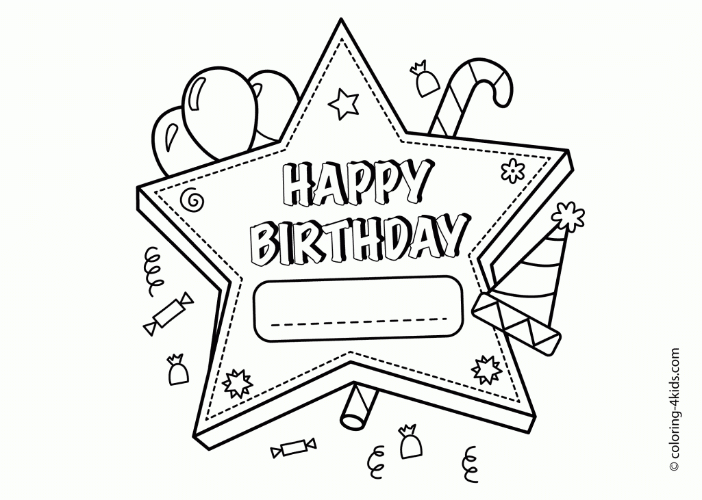 Free Printable Happy Birthday| Coloring Pages for Kids Coloring