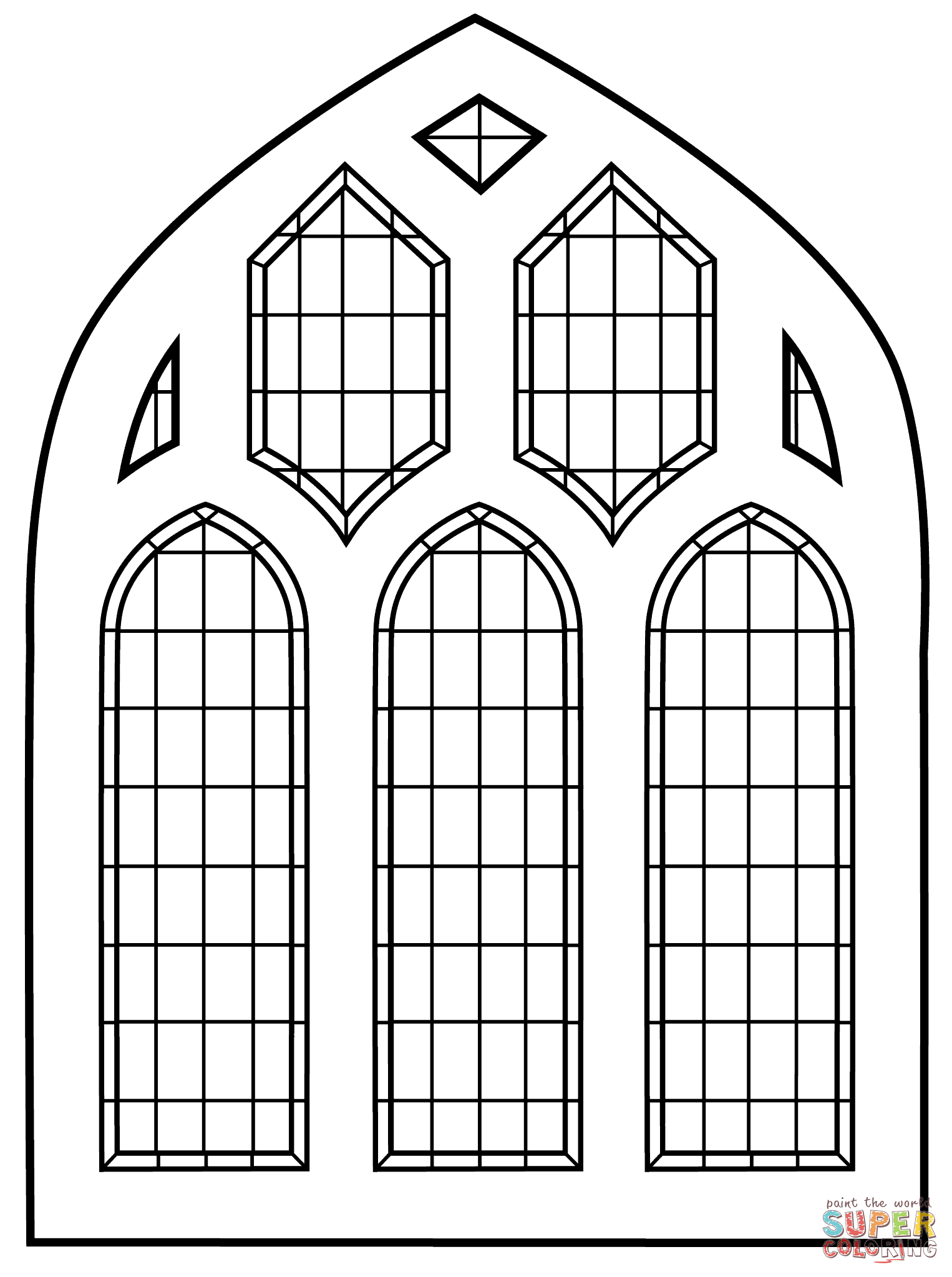Stained Glass Window coloring page | Free Printable Coloring Pages