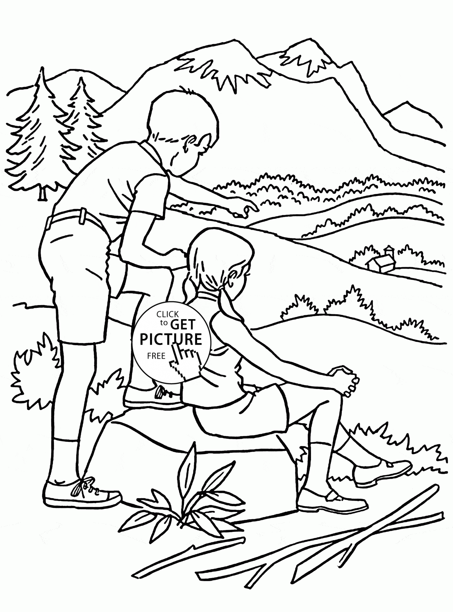 Forest in Summer coloring page for kids, seasons coloring pages