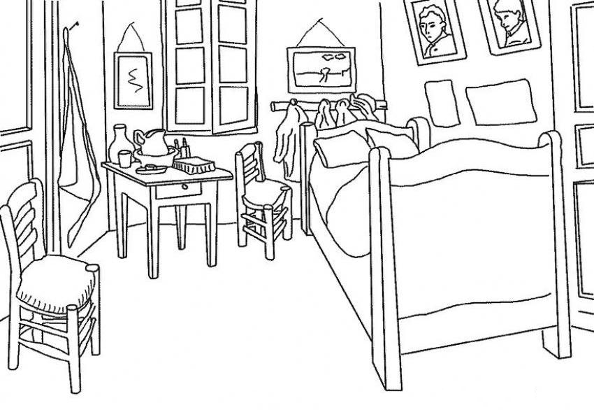 Free Girls Bedroom Coloring Page, Download Free Girls Bedroom Coloring