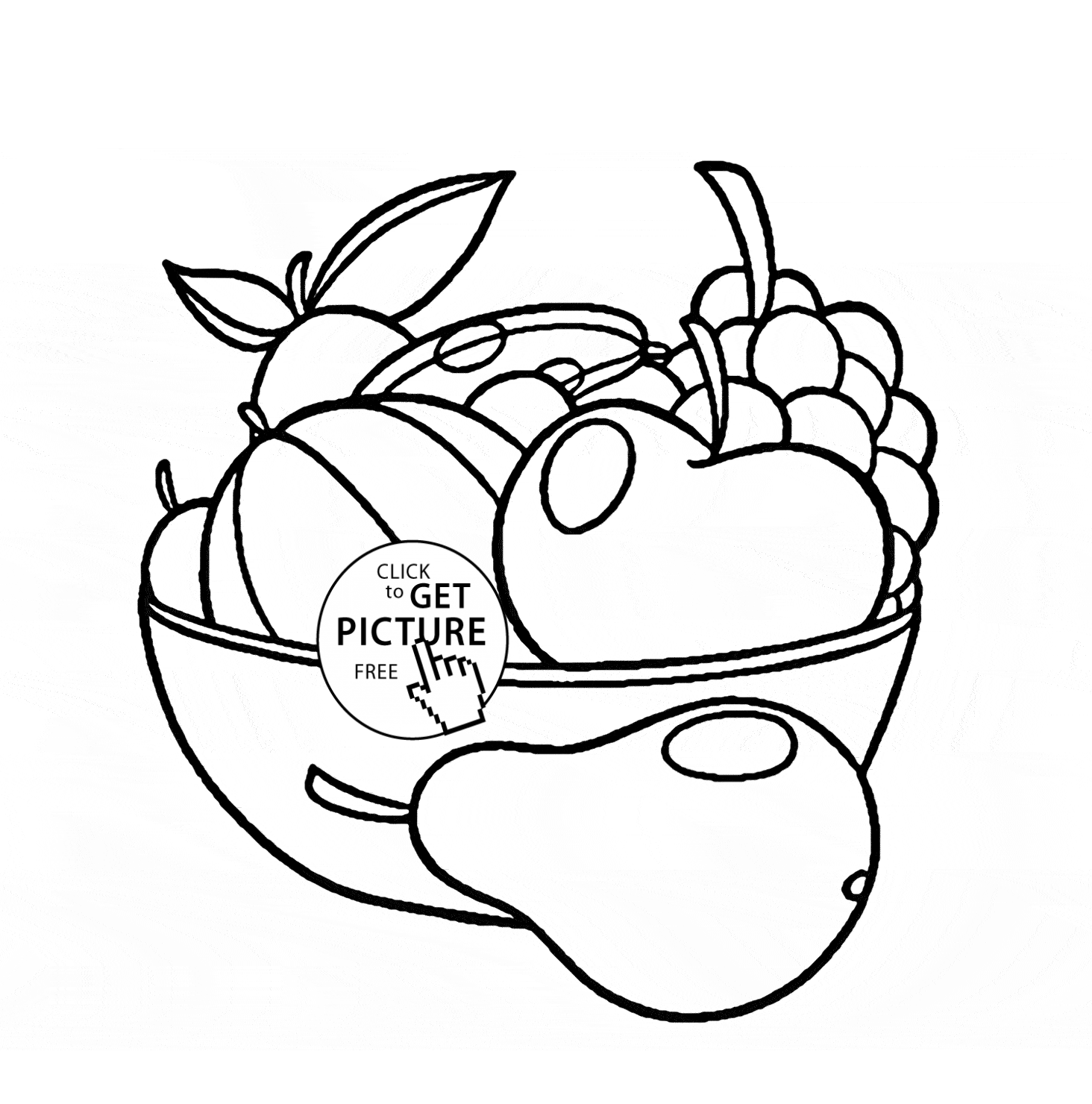 Free Coloring Pages Of A Bowl Of Fruit, Download Free Coloring ...