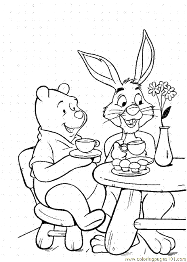 Pooh And Rabbit Coloring Pages |Clipart Library