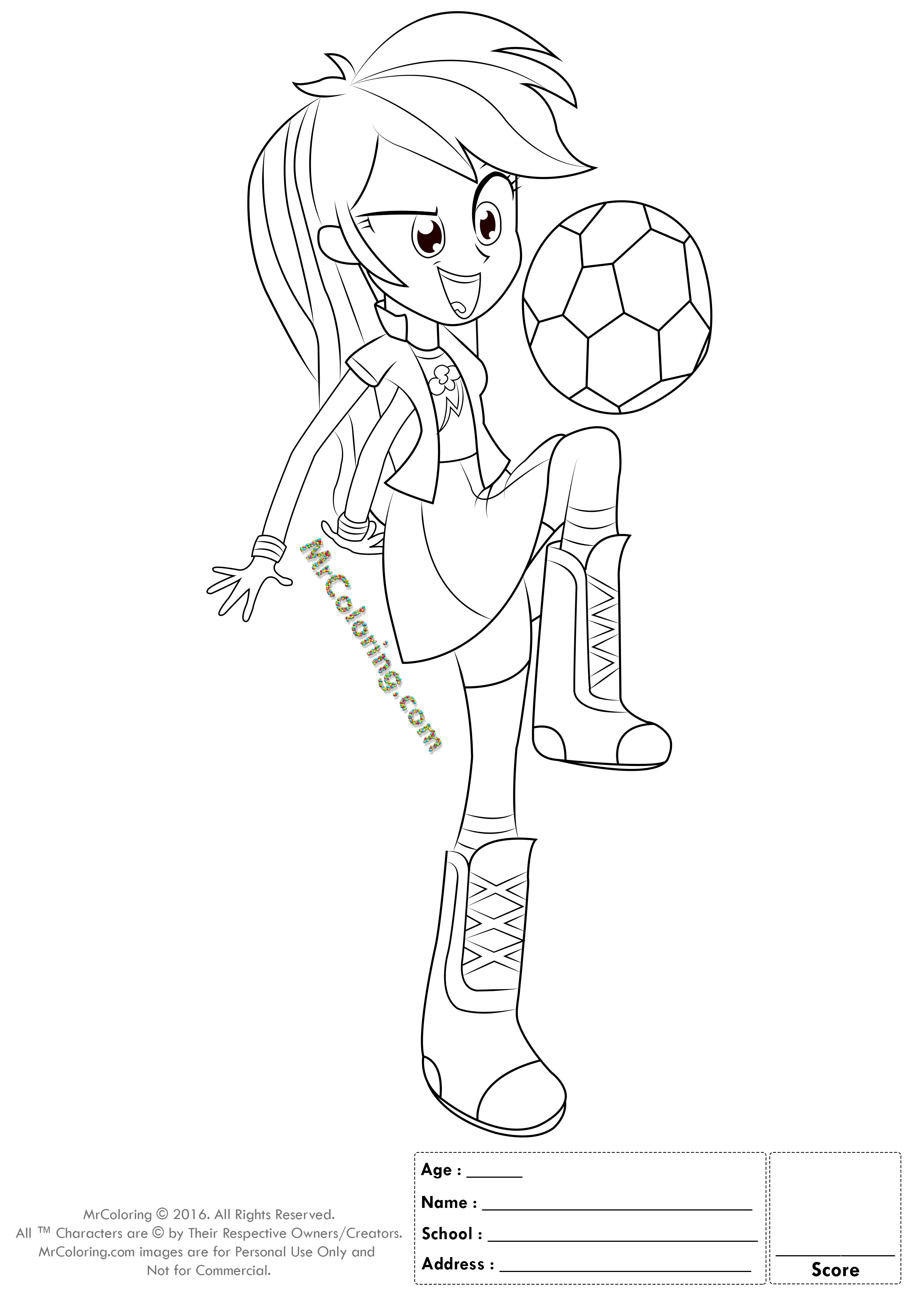 MLP Rainbow Dash Equestria Girls Coloring Pages - 4 |Clipart Library
