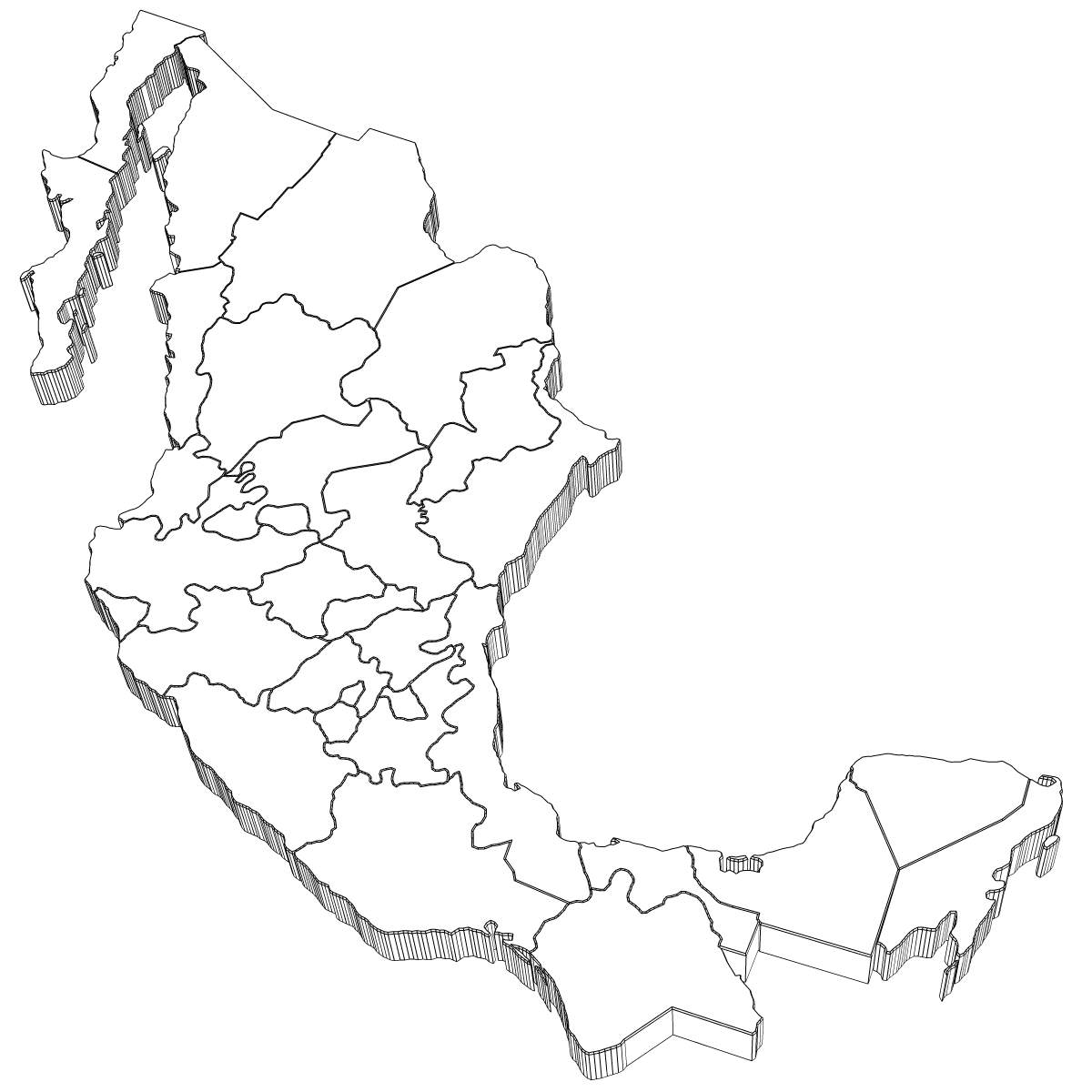 Mexico Map Coloring Page Clip Art Library
