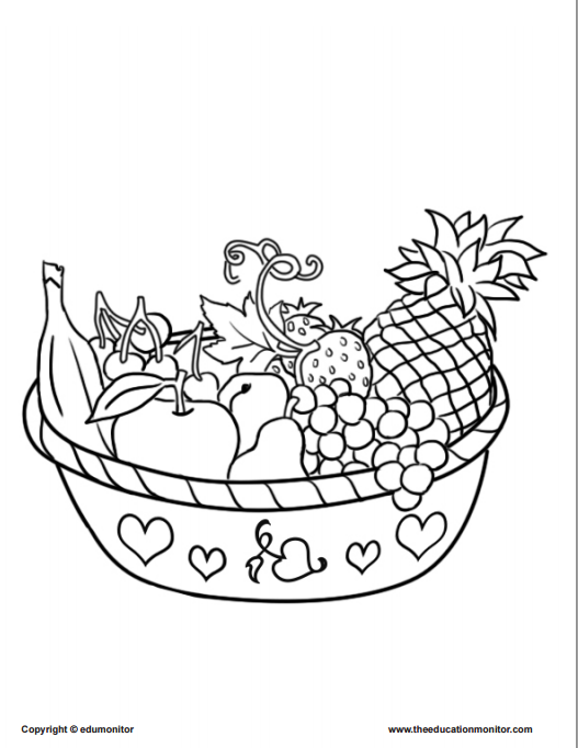 healthy. food pyramid with fruit and other coloring pages