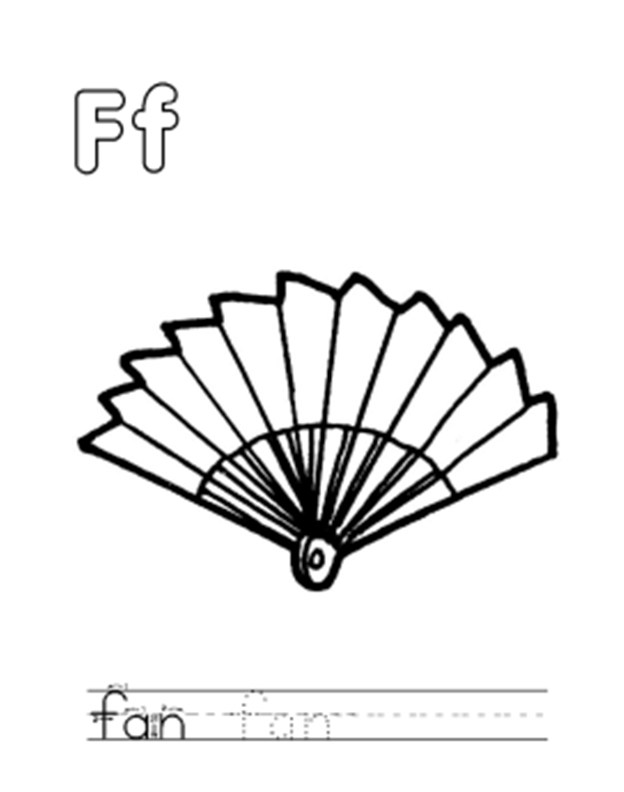 Coloring Page Of Fan Clip Art Library