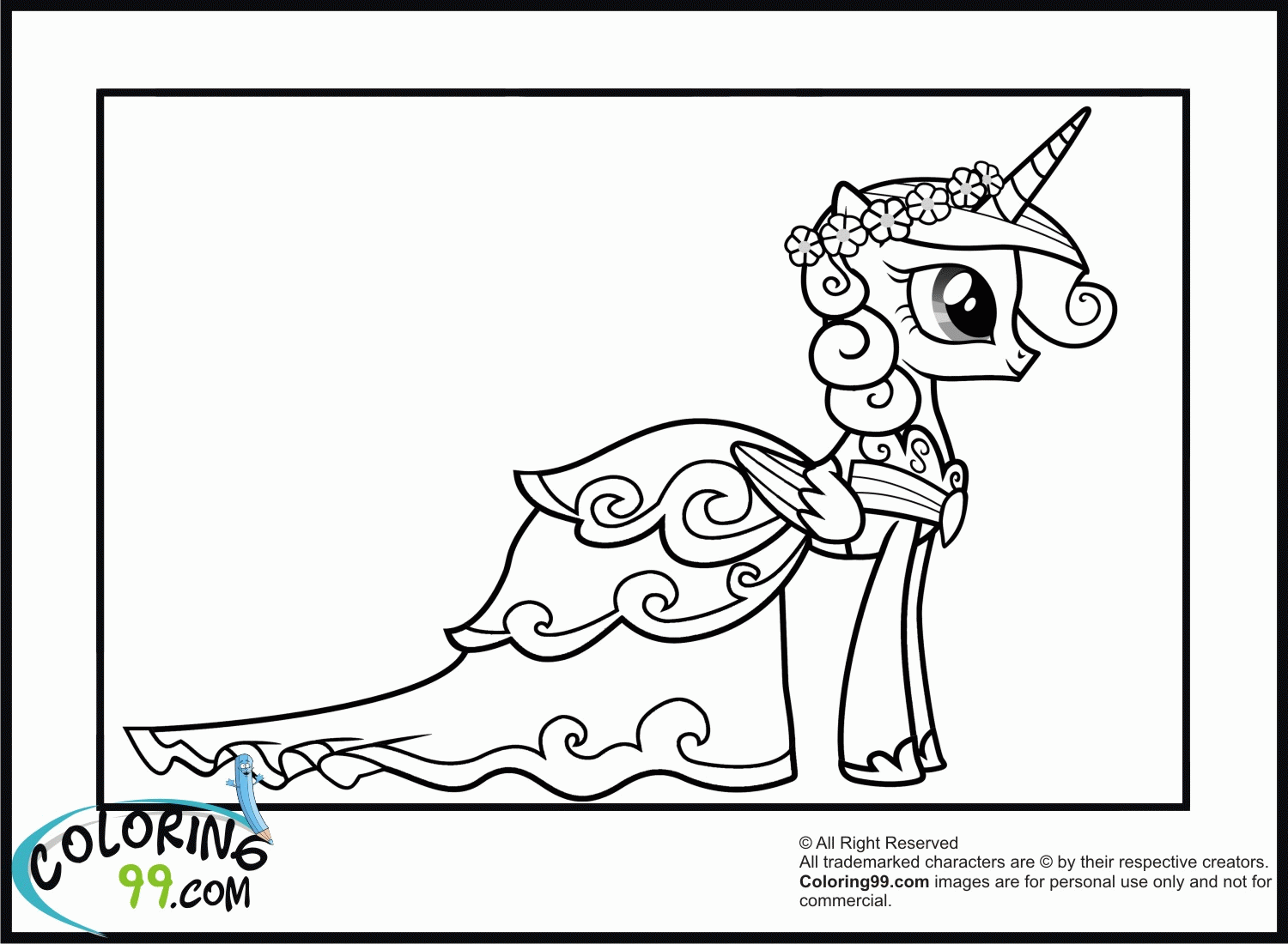 Free My Little Pony Coloring Pages Princess Cadence Wedding ...