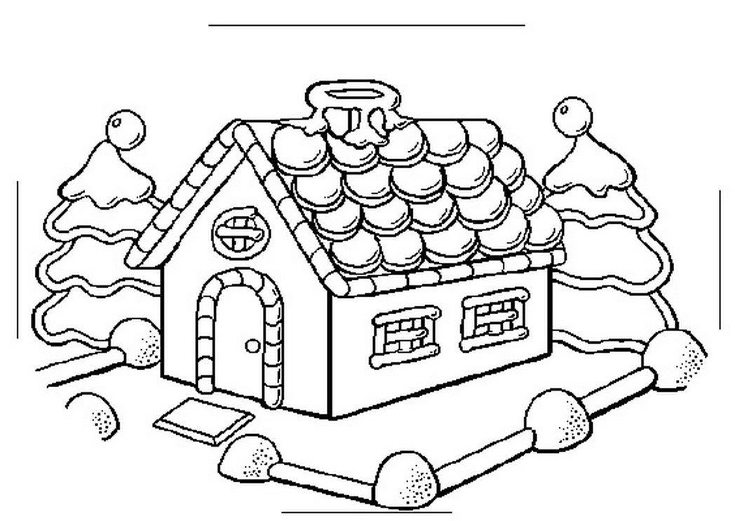 Christmas Ginger House Coloring Pages | Coloring Pages For All Ages