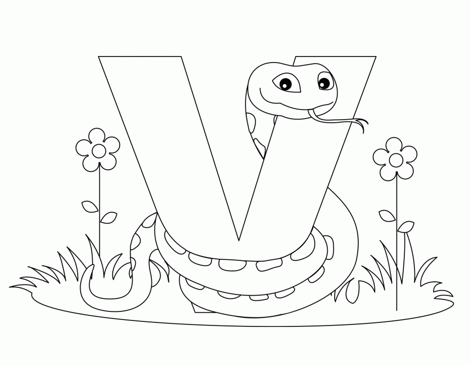 Litera V De Colorat Clip Art Library
