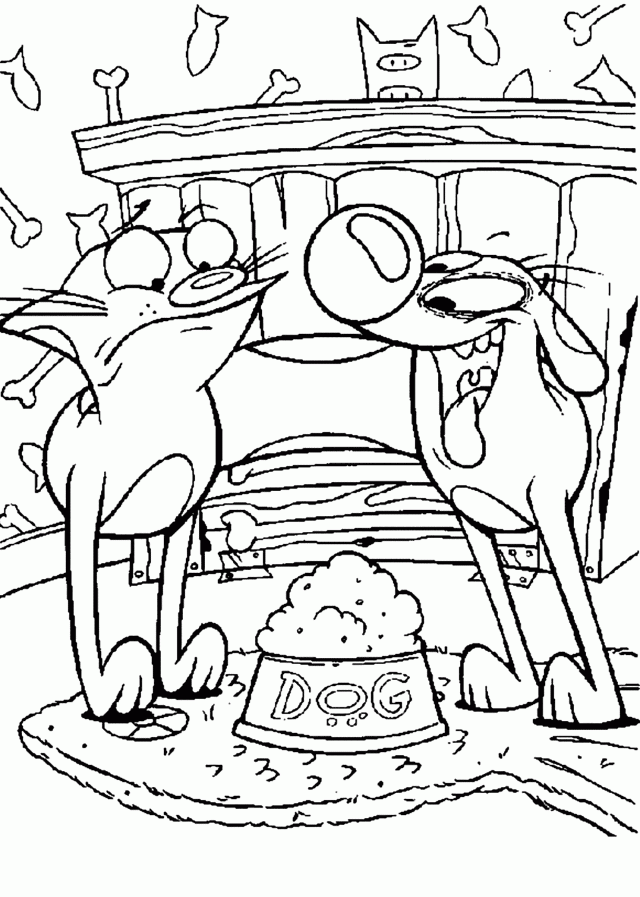 Catdog Dinner| Coloring Pages for Kids Printable Free Coloing