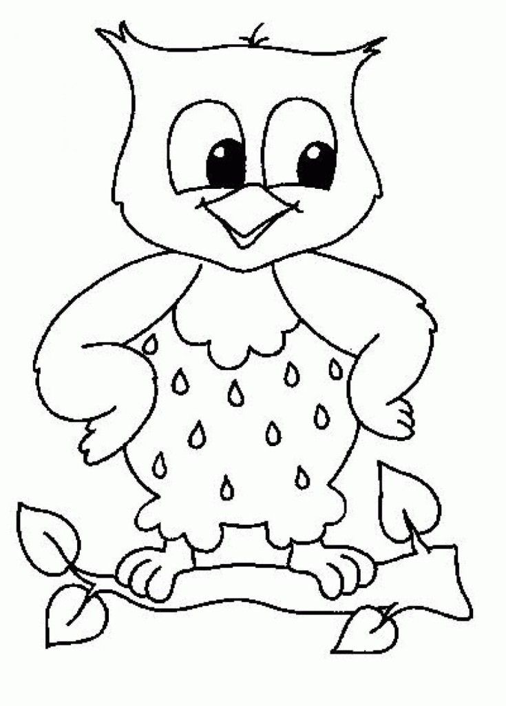 Simple Owl Printable Coloring Pages 