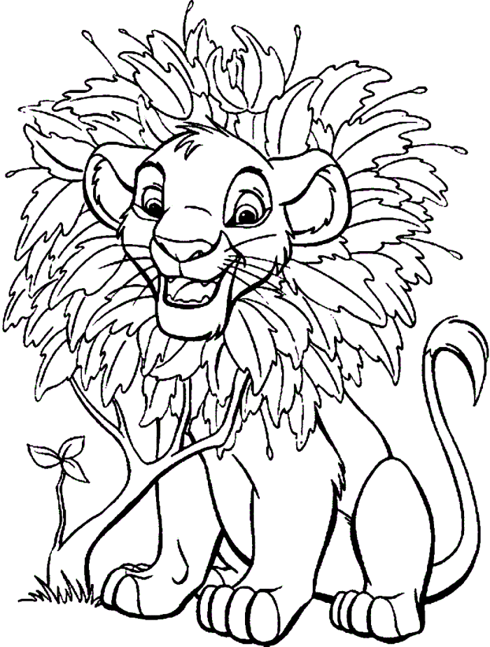 Smiling Simba Lion King Coloring Pages - Disney Coloring Pages