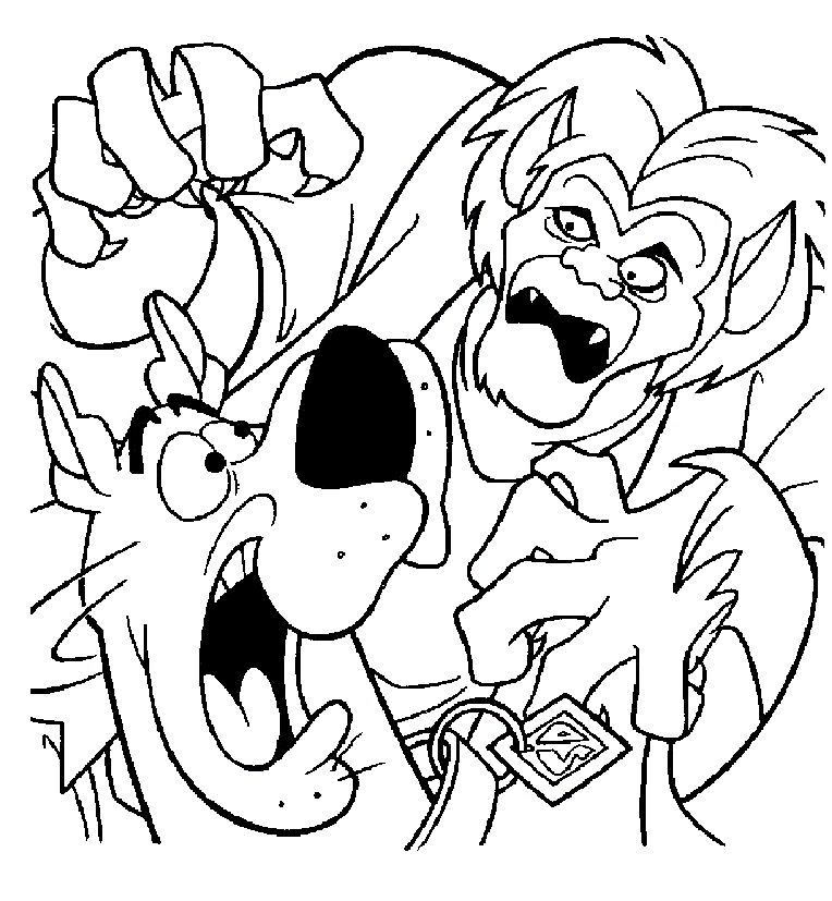 Scooby Scared of Zombie Coloring Page | Kids Coloring Page