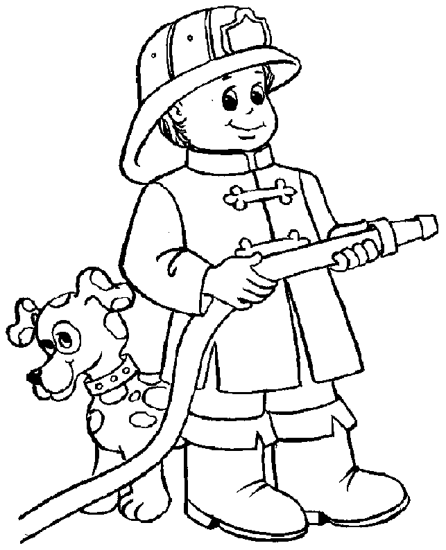 Firefighter| Coloring Pages for Kids | Printable Pages