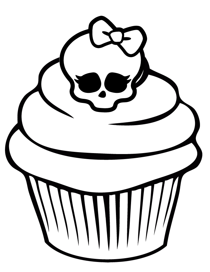 Pretty Cupcake Coloring Page | Free Printable Coloring Pages