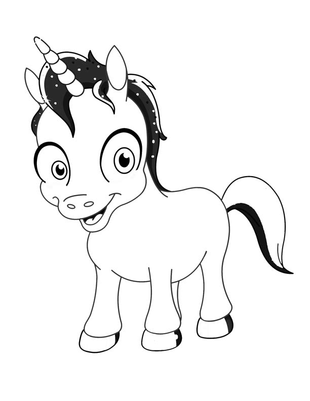 Free Cartoon Unicorn Coloring Pages Cute, Download Free Cartoon Unicorn