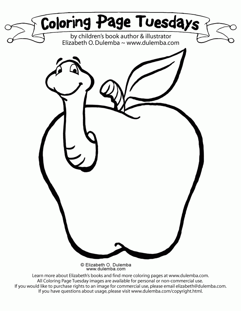  Coloring Page Tuesday - Apple a Day